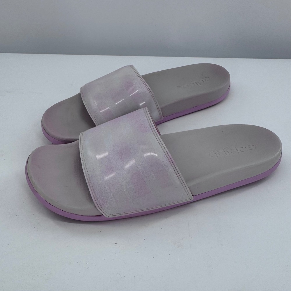 Adidas Adilette Comfort Slides Pink Iridescent Sandals Shoes Womens Size 9‎
